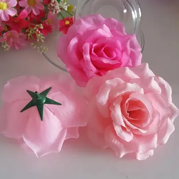 4 дюйма 10 см Искусственные розы, розовая шелковая цветочная головка, свадебные украшения для дома, праздничные аксессуары, принадлежности для вечеринок (можно смешивать) 10 шт.
