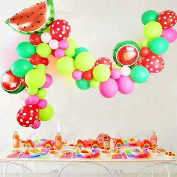 Гелиевые шары из арбузной фольги, мультяшные фруктовые воздушные шары для летнего тематического украшения дня рождения, детских принадлежностей для душа