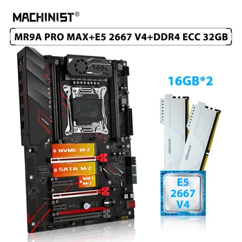 MACHINIST X99 MR9A PRO MAX Комплект материнской платы LGA 2011-3 Комплект процессора Xeon E5 2667 V4 CPU 32 ГБ = 2шт * 16 ГБ ECC памяти DDR4 RAM SSD