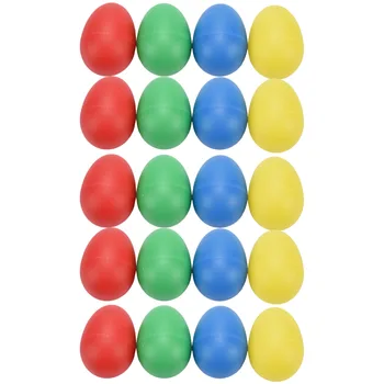 20шт Яйца-Шейкеры Пластиковые Музыкальные Яйца-Шейкеры с 4 цветами Детские Маракасы Яйцо Ударные Игрушки
