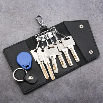 Мужской держатель для ключей из натуральной кожи, сумка-Органайзер, кошелек для ключей от автомобиля из коровьей кожи, Ключница, Брелок для ключей, мини-сумка для карт