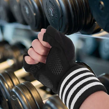 1 пара перчаток для спортзала, Перчатки для велоспорта на открытом воздухе, перчатки на полпальца, противоскользящие перчатки для подъема, принадлежности для фитнеса