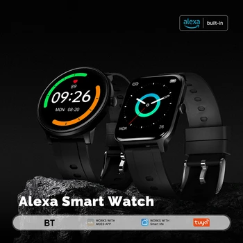 Смарт-часы с 1,69-дюймовым Сенсорным экраном, Встроенный Alexa 20 + Спортивных Режимов, Монитор уровня кислорода в крови / Сердечного Ритма, Отслеживание сна для Android IOS