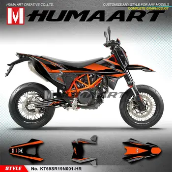 Гоночные Наклейки с Персонализированной графикой HUMAART для KTM 690 SMC-R Enduro-R 2019 2020 2021, Оранжевые и Черные