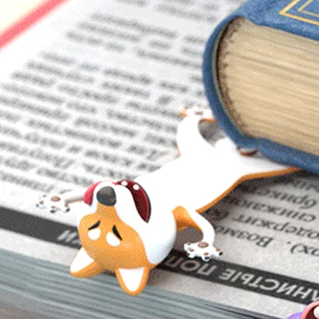 Кавайная 3D закладка с животными, новинка, Шиба Ину, Раздавленная Книжная марка, Канцелярские принадлежности, подарок для чтения, Канцелярский подарок для детей, дети