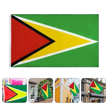 Большой Флаг Гайаны Декоративный Национальный Флаг Печать Наружных баннеров Декор Флага Гайаны
