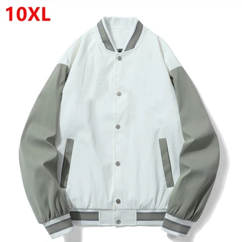 бейсбольный костюм, мужская куртка, весенне-осенняя уличная свободная куртка 10XL 9XL, молодежная студенческая куртка, куртка-бомбер 8XL