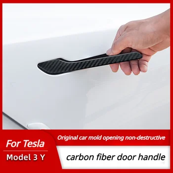 2017-2023 Для Tesla Model 3 Y Carbon Fiber Styling Премиум Прочные Аксессуары Крышка Дверной Ручки Автомобиля Защитная Наклейка
