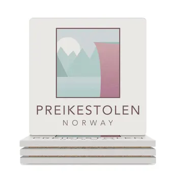 Керамические подставки Preikestolen - Норвегия (квадратные), изготовленные по индивидуальному заказу для кофейных чашек, противоскользящие подставки для кофе