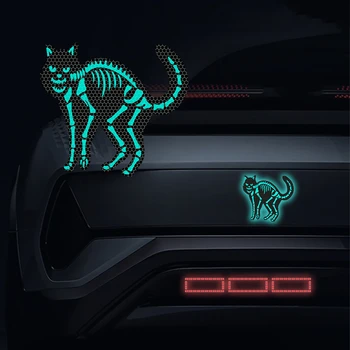 Хэллоуин Кошка Высокоотражающая Наклейка для Окна Автомобиля Высокой Интенсивности Класс Безопасности Ночного Вождения Предупреждающий Знак Отражатель Наклейки