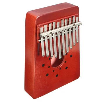 10 Клавиш Пианино для Большого пальца Портативный Винтажный Музыкальный Инструмент Kalimba Acacia Mangium для Начинающих (Красный)