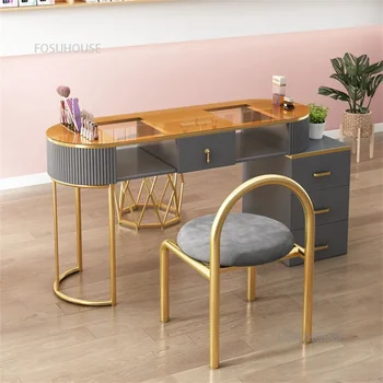 Современный простой маникюрный стол, одинарный двойной маникюрный стол для салона красоты, дизайнерские Профессиональные маникюрные столы, мебель для маникюрного салона