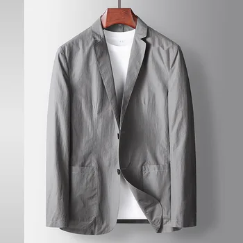 C1386-Мужской повседневный весенне-осенний костюм, мужское свободное пальто