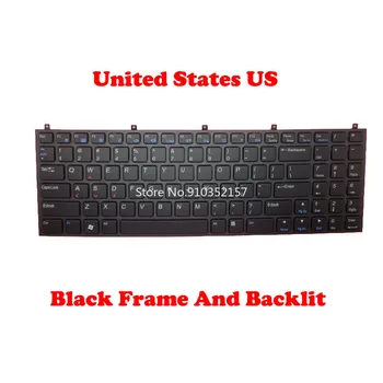 Клавиатура с подсветкой США для CLEVO M980NU 6-79-M980NU0K-190 6-79-M980NU0K-010 Английская Черная рамка США