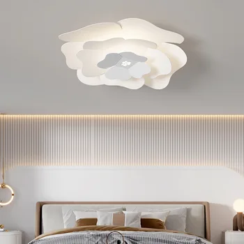 Потолочный светильник в скандинавском стиле для спальни, роскошный светильник Ins, современный потолочный светильник в виде лепестка для столовой, входное освещение, светодиодные лампы для придания комнате блеска.