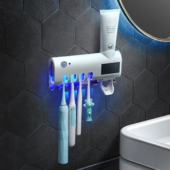 Держатель для зубной щетки, дозатор зубной пасты, коробка для хранения зубных щеток в ванной, многофункциональный держатель для хранения аксессуаров для ванной комнаты