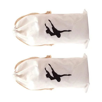 2шт Танцевальные сумки для девочек Холщовая сумка для обуви Дышащие Сумки на шнурке Аксессуары для балета