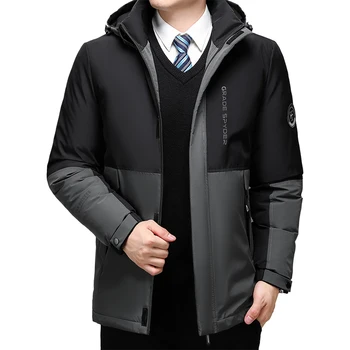 Мужская зимняя Толстая теплая Мужская Длинная парка 2023 года, Новая брендовая мужская модная повседневная куртка с хлопковой подкладкой высшего качества с капюшоном, пальто-ветровки
