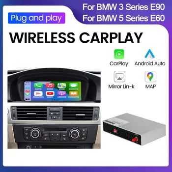 Обновление экрана OEM Беспроводной + Проводной CarPlay AI BOX Для BMW 5 Серии E60 E61/3 Серии E90 E91 E92 Android Auto Mirror Link AirPlay