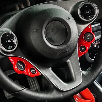 Украшение для кнопок на рулевом колесе автомобиля, Защитная наклейка, аксессуары для оформления интерьера Mercedes Smart 453 fortwo forfour