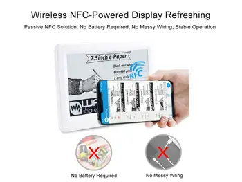Waveshare 7.5 inç pasif NFC Powered e kağıt, pil yok, kablosuz güç ve veri transferi