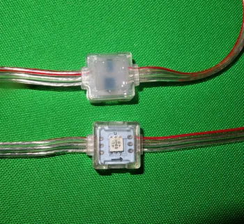 DC12V WS2811 5050 SMD светодиодный пиксельный узел; 50шт шнура; прозрачный провод; класс защиты IP68; заполнен эпоксидной смолой