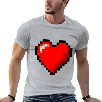 Футболка с 8-битным пиксельным сердечком, корейская модная футболка с возвышенной графикой, футболка, Блузка, мужские футболки, комплект