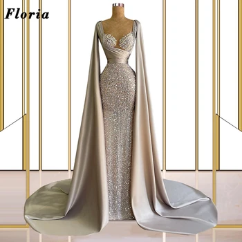 Floria Middle East Платья для выпускного вечера с длинными рукавами, расшитые бисером, Вечернее платье, женское платье для красной дорожки, вечерние платья De Soiree 2022, Вечерние платья