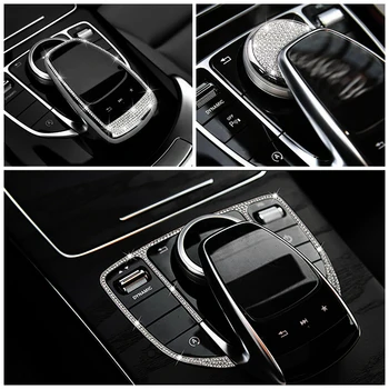 Для Mercedes Benz E W213 E200 E220 E250 Центральная консоль Кнопка регулировки мыши Переключатель Ремонт деколи с искусственным кристаллом и бриллиантами Отделка