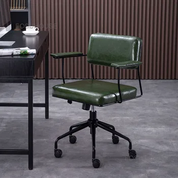 Роскошный маленький компьютерный стул, Дизайнерские офисные стулья, Домашний кожаный геймерский стул, офисная мебель, Подъемное вращающееся кресло для спальни