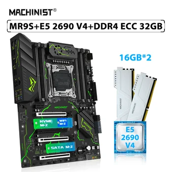 MACHINIST X99 MR9S Kit Комплект материнской платы LGA 2011-3 Процессор Xeon E5 2690 V4 CPU 32 ГБ = 2шт * 16 ГБ ECC памяти DDR4 RAM NVME M.2 WIFI