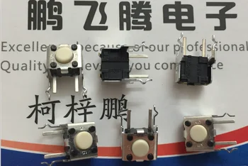 10 шт./лот B3F-3100 Оригинальный японский сенсорный выключатель B3F-3100 6*6*4.3 с прямым штекером на кронштейне, 2-футовая боковая кнопка
