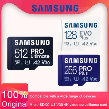 SAMSUNG Ultimate EVO PLUS Pro 256GB A2 U3 4K Micro SD 128 ГБ Micro SD Карта SD / TF флэш-карта U1 A1 64 ГБ 512 ГБ Карты памяти microSD