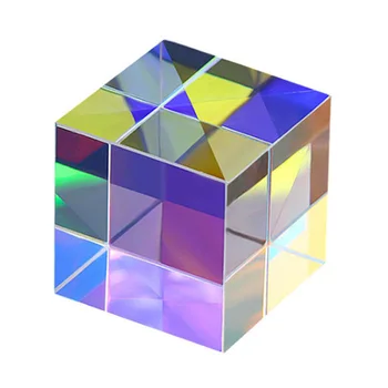 Спектроскопическая Призма Линза Кристаллический Материал Дихроичный X-Cube Физика Подарок Радужный Куб Призма Домашний Декор для Научного Эксперимента