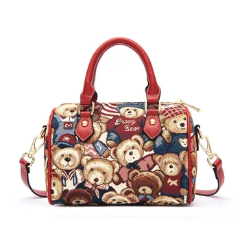 Роскошные сумки, женские сумки, дизайнерская модная сумка через плечо, женские холщовые повседневные сумки-тоут для женщин, летняя сумка с милым медведем 2024 г.