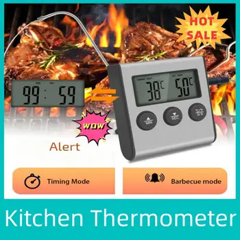 Кухонный цифровой термометр для приготовления мяса Температуры продуктов для духовки барбекю Функция таймера гриля с датчиком Теплосчетчика для приготовления пищи