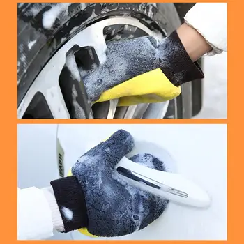 Эластичная перчатка-манжета на запястье Перчатка для мойки автомобилей Премиум Коралловый флис Рукавицы для мойки автомобилей Двухсторонние для впитывания для профессионалов