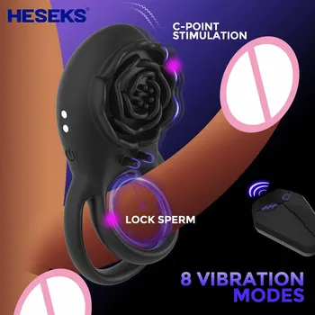 Кольцо для члена, вибратор, Розовая игрушка для мужчин, Беспроводной пульт дистанционного управления, кольца для пениса, секс-игрушки для задержки эякуляции для пар мужского пола