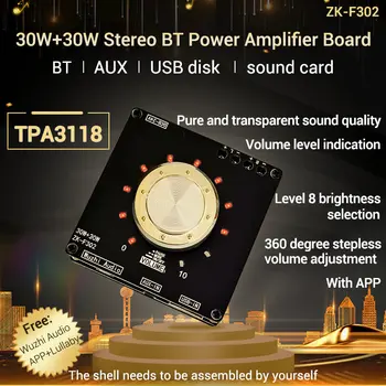 TPA3118 2*30 Вт Аудио Bluetooth Усилитель Мощности Стерео Hi-Fi Класса D Цифровой Эквалайзер USB Звуковая Карта Мини Музыкальный Усилитель