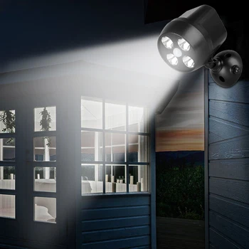 Светодиодная подсветка с датчиком движения, водонепроницаемое наружное освещение Ip65, охранные фонари на батарейках для стены, сада, подъездной дорожки, холодный белый
