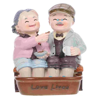 Статуя романтической пары Украшения для пожилых Людей Свадебные Украшения Тематическая Вечеринка Торт Топпер