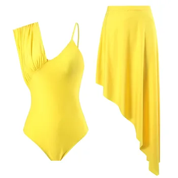 Пляжная одежда Женская сексуальная однотонная облегающая консервативная одежда для плавания Бикини с высокой талией для женщин одноразового использования