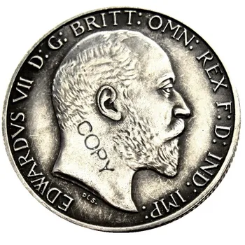 Копия монеты короля Эдуарда VII 1903 года в серебряном флорине с серебряным покрытием