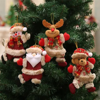 2024 Веселых Рождественских Украшений DIY Рождественский Подарок Санта Клаус Снеговик Дерево Кулон Кукла Повесить Украшение для Дома Noel Natal Happy