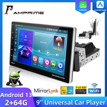 Автомагнитола AMPrime 1 Din Android Car Stereo Radio Carplay Автомобильный мультимедийный плеер с 9-дюймовым сенсорным экраном с Bluetooth, WIFI, GPS, FM-радиоприемником