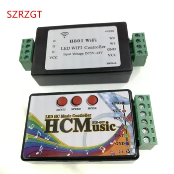 1шт H801 WiFi; RGBW светодиодный WIFI контроллер; RGBW WiFi светодиодный контроллер H801; вход DC5-24V; выход 4CH * 4A