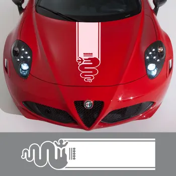 Наклейки на капот автомобиля, Гирлянда, светоотражающая наклейка для Alfa Romeo Giulia Stelvio, Наружные принадлежности, автозапчасти