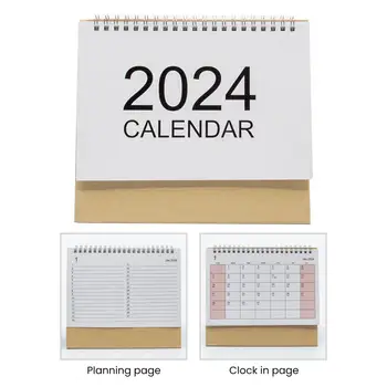 Удобный Календарь Небольшого размера на 2024 год, Мини-настольный Календарь с Откидной крышкой, Дизайн Для Обозначения событий, Удобный Офисный Декор