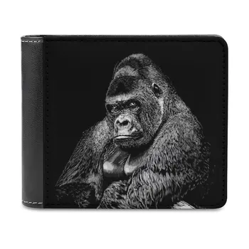 Мужской кошелек Gorilla, Кошельки, Кошельки Нового Дизайна, Цена в Долларах, Топовый Мужской Кожаный Кошелек Gorilla Monkey Gorille Sing Abe Apina