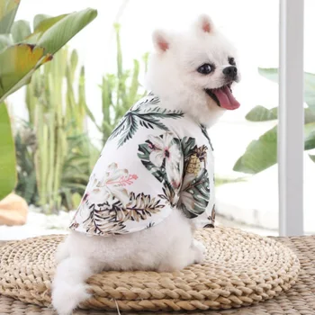 домашняя собака малого и среднего размера, пляжная рубашка с ананасом, гавайская кошка, золотистый ретривер, весенне-летняя одежда для домашних животных